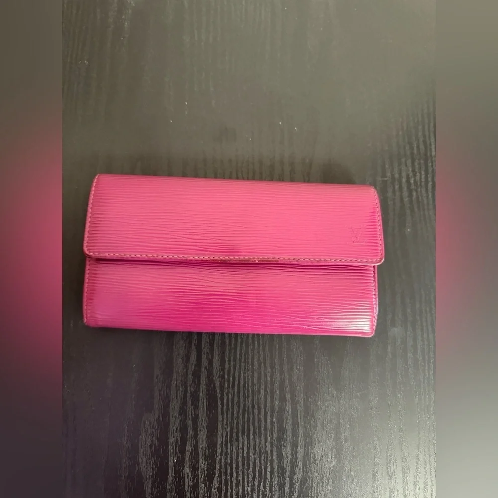 LOUIS VUITTON Portefeuille Sarah Long Wallet M60317 Epi Fuchsia Pink LV - Picture 2 of 13